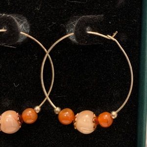 Earrings Peach Terracotta Hoops